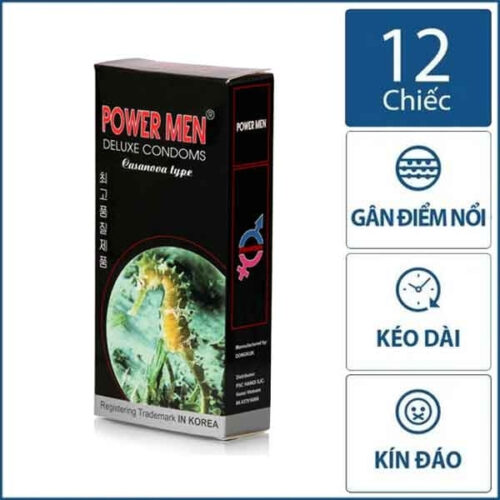 power men cá ngựa bao cao su