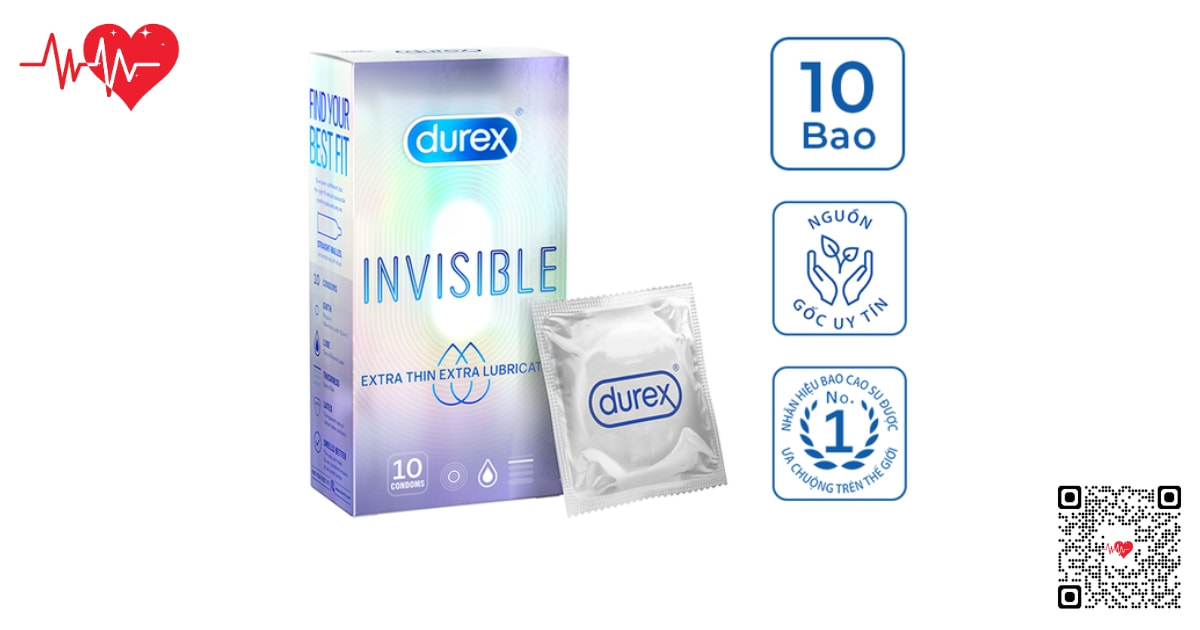 bao cao su durex invisible chính hãng